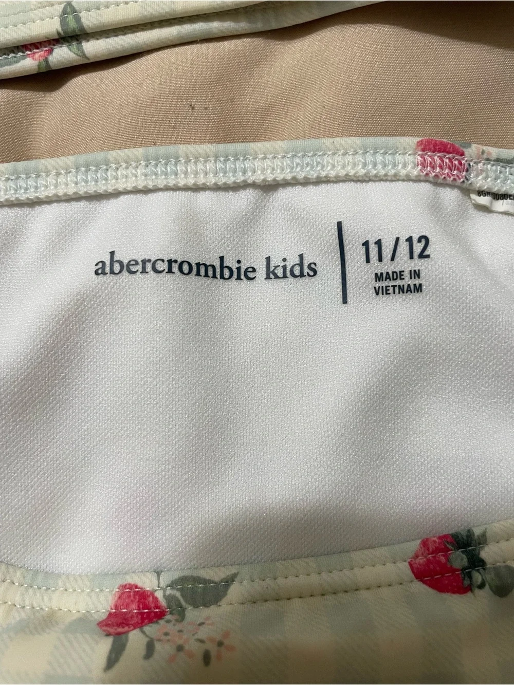 abercrombie kids Light Blue Gingham Strawberry Bralette & Brief Set